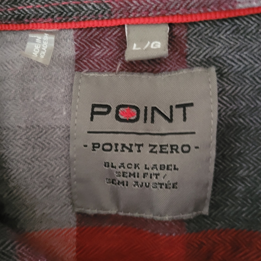 Point Zero men's size large semi fit plaid shirt - Picture 3 of 6